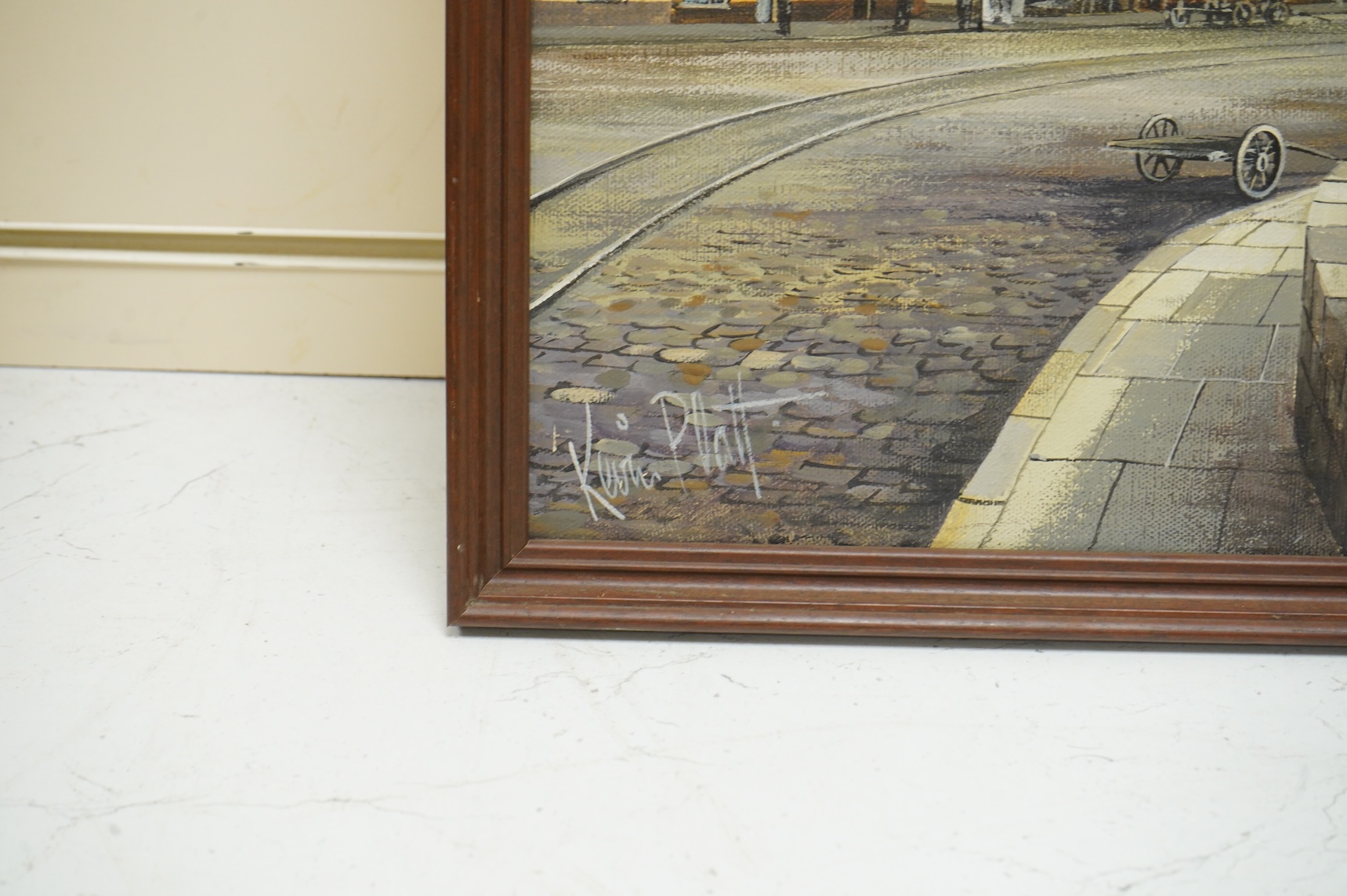 Kevin Platt (b.1945), Padstow Harbour and another harbour scene, each signed, two oils on canvas, one framed, largest 45 x 91cm